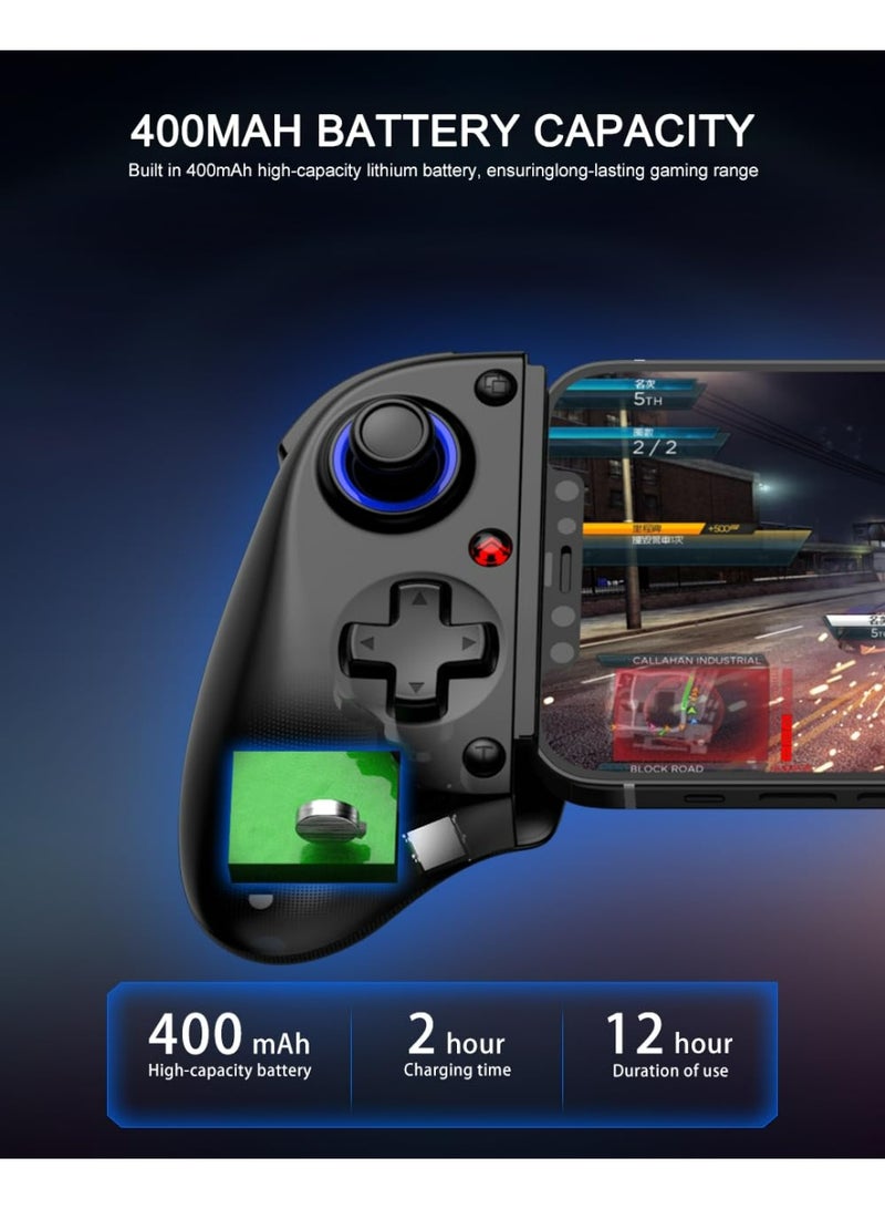 وحدة تحكم ألعاب الهاتف المحمول Bluetooth ل Nintendo Switch 2 و iOS و Android والأجهزة اللوحية، قبضة لوحة الألعاب اللاسلكية مع عصا التحكم في تشغيل تأثير Hall، وحدة تحكم الهاتف المريحة لأجهزة iPhone و iPad Pro و Samsung - Image 2